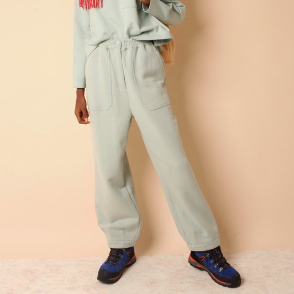 LF Markey Green Jameson Oversized High Rise Fleece Knit Sweatpants Trouser 8 - Picture 2 of 11